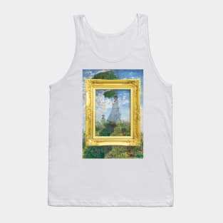 MONET - Claude Monet's Madame Monet and Her Son (1875) by Claude Monet Portrait GOLD FRAME LANDSCAPE Tank Top